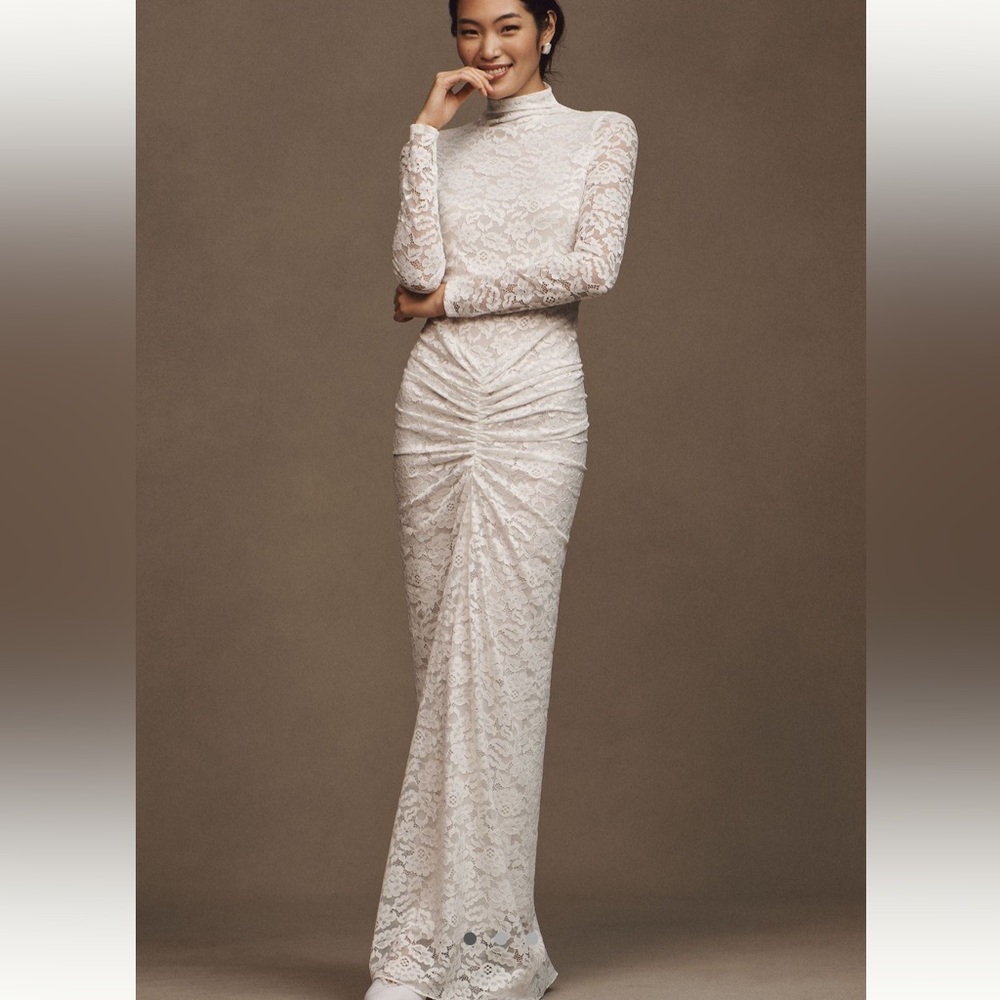 Elegant White Lace Long Sleeve Dress